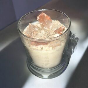 Clear Quartz & Ferruginous Quartz Crystal Candle